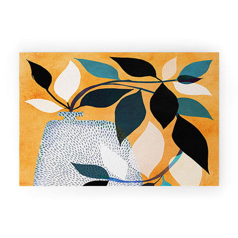 Modern Tropical Ivy in the Courtyard Welcome Mat