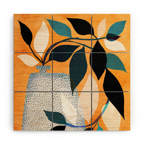 Modern Tropical Ivy in the Courtyard Wood Wall Mural