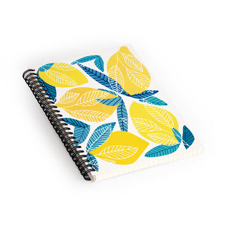 Modern Tropical Lemon Tree Abstract Fruit Art Spiral Notebook