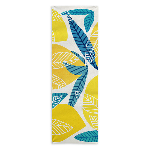 Modern Tropical Lemon Tree Abstract Fruit Art Yoga Towel