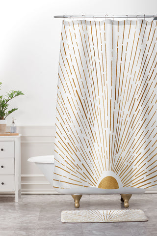 Modern Tropical Let The Sunshine In Shower Curtain And Mat