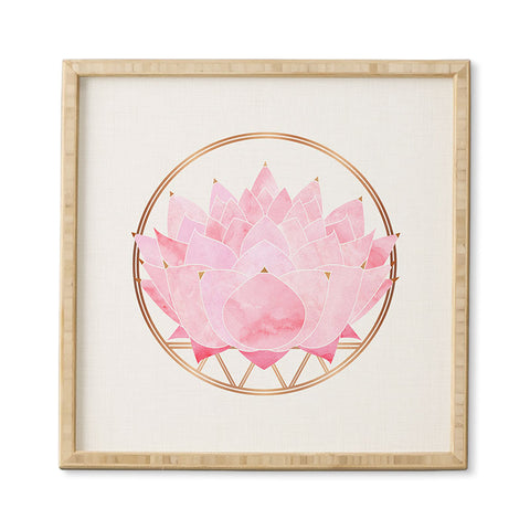 Modern Tropical Lotus Blossom Framed Wall Art