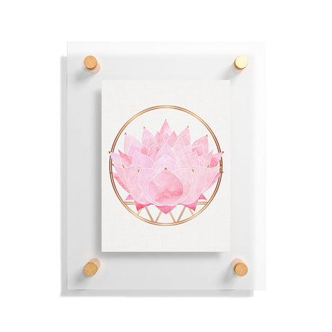 Modern Tropical Lotus Blossom Floating Acrylic Print