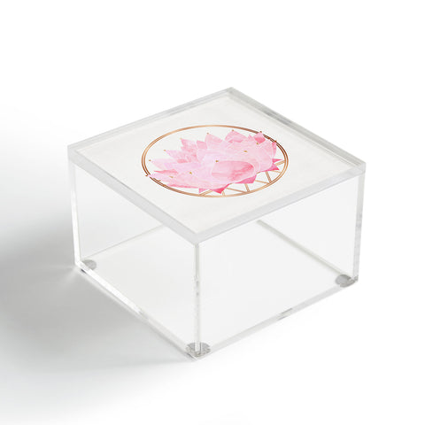 Modern Tropical Lotus Blossom Acrylic Box