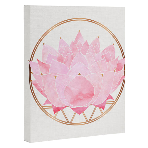 Modern Tropical Lotus Blossom Art Canvas