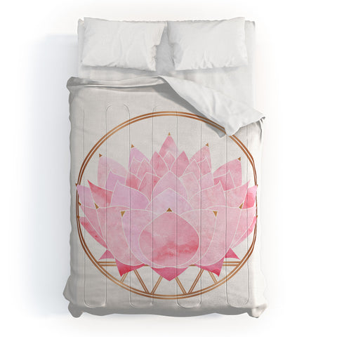 Modern Tropical Lotus Blossom Comforter