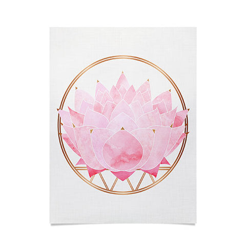 Modern Tropical Lotus Blossom Poster