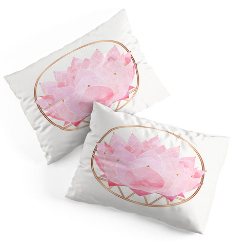 Modern Tropical Lotus Blossom Pillow Shams