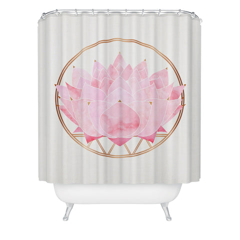 Modern Tropical Lotus Blossom Shower Curtain
