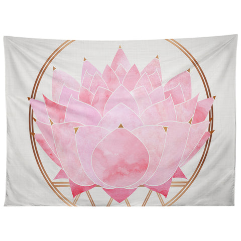 Modern Tropical Lotus Blossom Tapestry