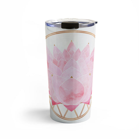 Modern Tropical Lotus Blossom Travel Mug