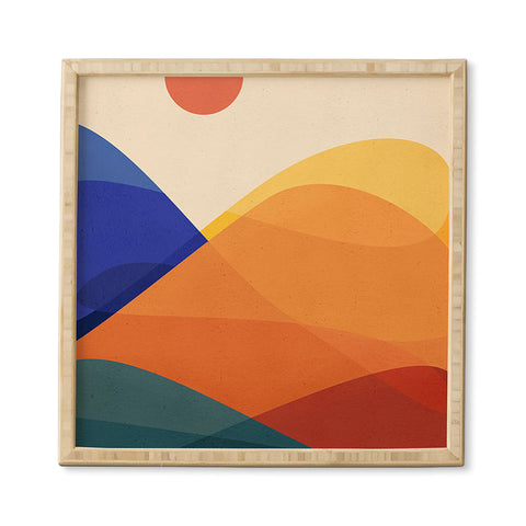 Modern Tropical Meditative Mountains Framed Wall Art