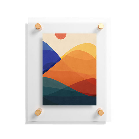 Modern Tropical Meditative Mountains Floating Acrylic Print