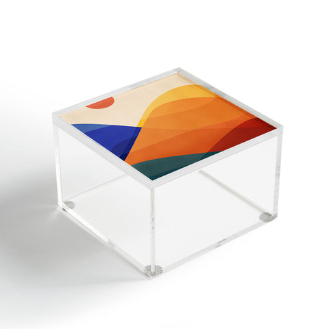Modern Tropical Meditative Mountains Acrylic Box
