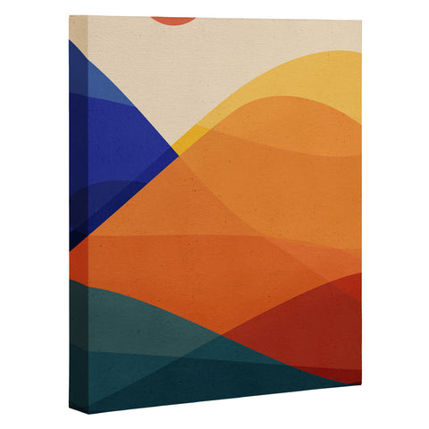 Modern Tropical Meditative Mountains Art Canvas