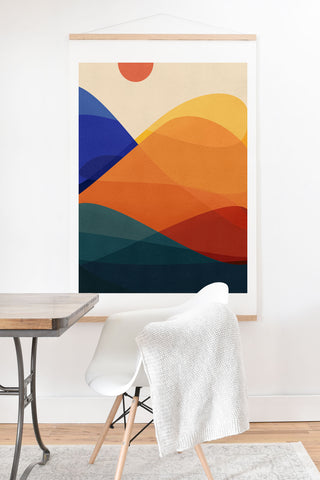 Modern Tropical Meditative Mountains Art Print And Hanger