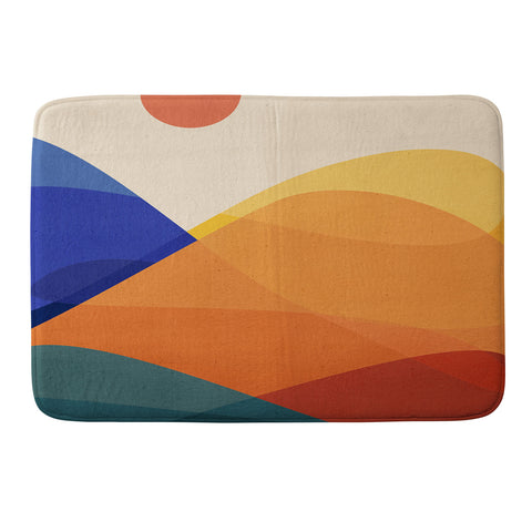 Modern Tropical Meditative Mountains Memory Foam Bath Mat