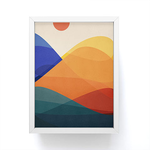 Modern Tropical Meditative Mountains Framed Mini Art Print