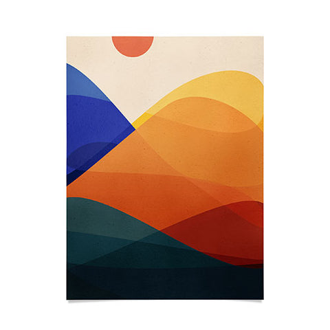 Modern Tropical Meditative Mountains Poster