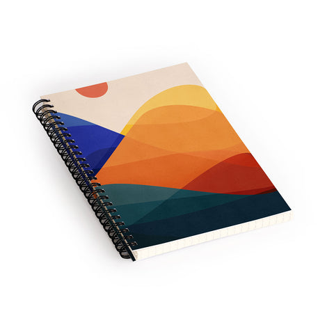Modern Tropical Meditative Mountains Spiral Notebook