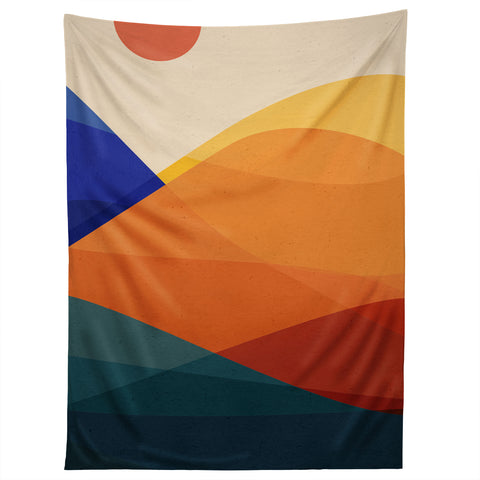 Modern Tropical Meditative Mountains Tapestry