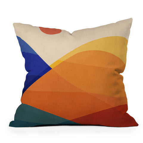 Modern Tropical Meditative Mountains Throw Pillow