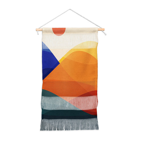 Modern Tropical Meditative Mountains Wall Hanging Portrait