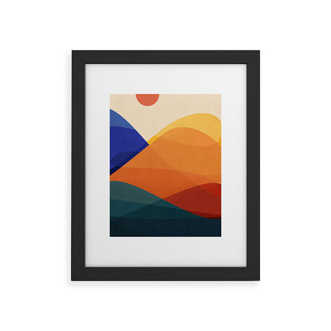 Modern Tropical Meditative Mountains Framed Art Print