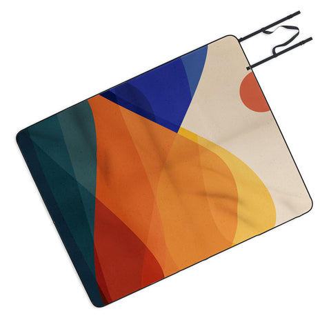 Modern Tropical Meditative Mountains Picnic Blanket