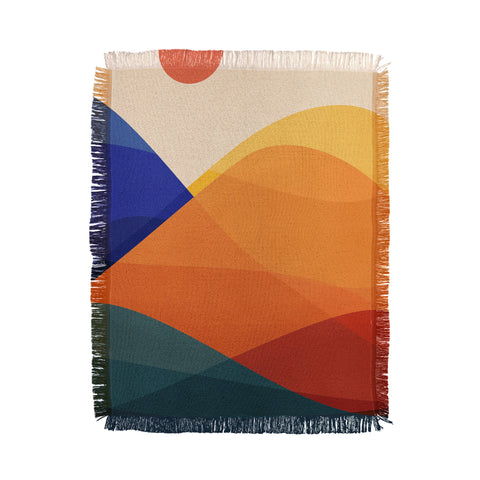 Modern Tropical Meditative Mountains Throw Blanket