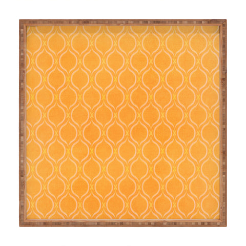 Modern Tropical Mediterranean Print Sunshine Square Tray