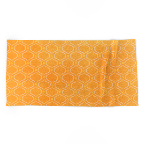 Modern Tropical Mediterranean Print Sunshine Beach Towel