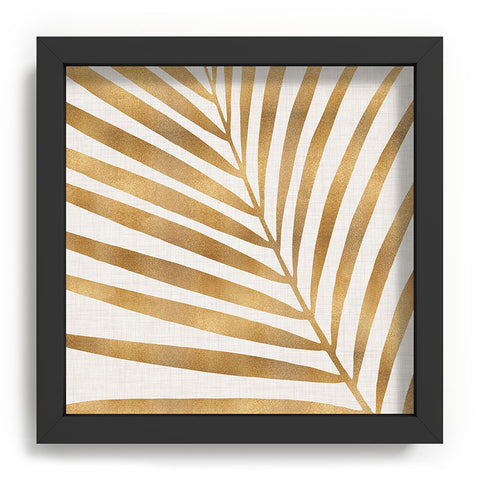 Modern Tropical Metallic Gold Palm Leaf Recessed Framing Square