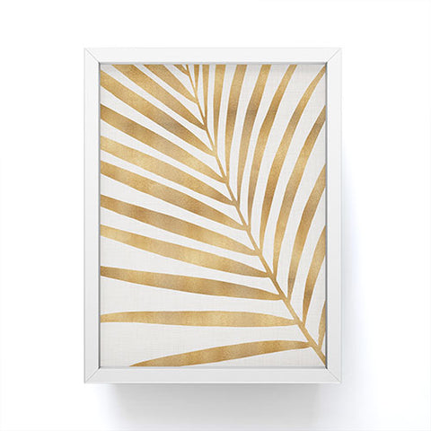 Modern Tropical Metallic Gold Palm Leaf Framed Mini Art Print