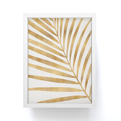 Modern Tropical Metallic Gold Palm Leaf Framed Mini Art Print