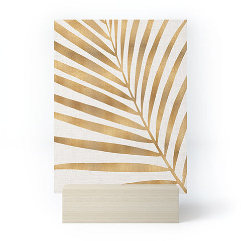 Modern Tropical Metallic Gold Palm Leaf Mini Art Print