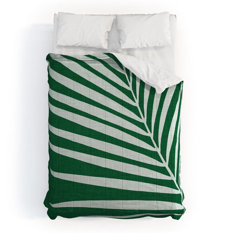Modern Tropical Minimalist Palm Leaf Comforter