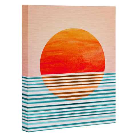 Modern Tropical Minimalist Sunset III Art Canvas