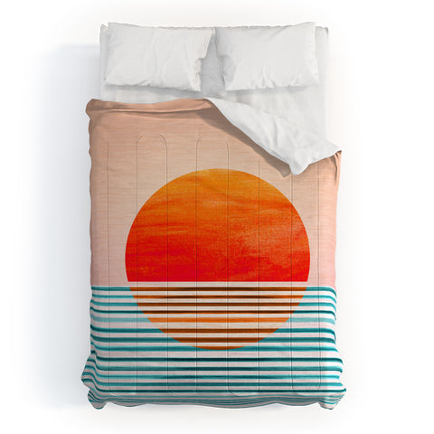 Modern Tropical Minimalist Sunset III Comforter