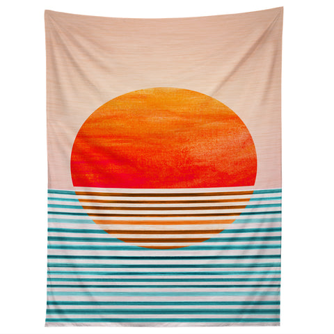 Modern Tropical Minimalist Sunset III Tapestry