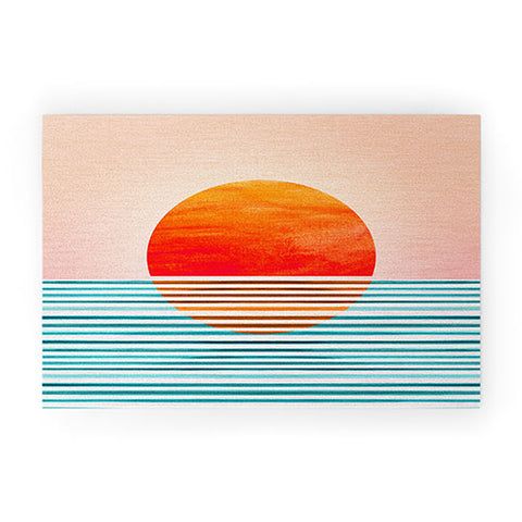 Modern Tropical Minimalist Sunset III Welcome Mat