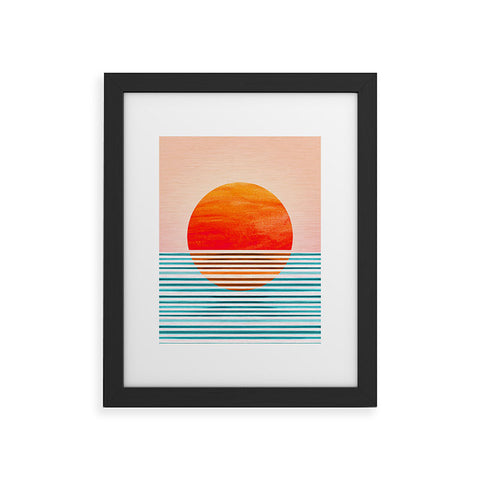 Modern Tropical Minimalist Sunset III Framed Art Print