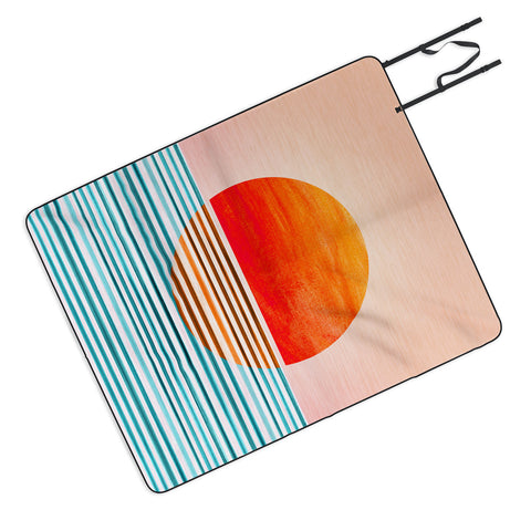 Modern Tropical Minimalist Sunset III Picnic Blanket