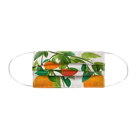 Modern Tropical Oranges and Blossoms II Tropical Fruit Face Mask