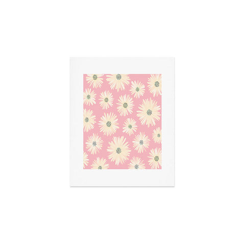 Modern Tropical Playful Pink Floral Art Print