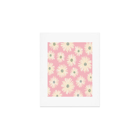 Modern Tropical Playful Pink Floral Art Print