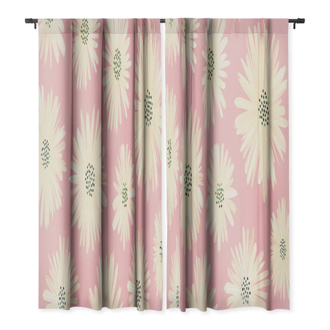 Modern Tropical Playful Pink Floral Blackout Non Repeat