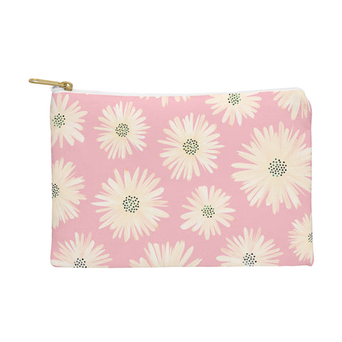 Modern Tropical Playful Pink Floral Pouch