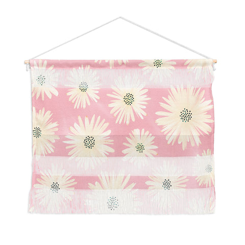 Modern Tropical Playful Pink Floral Wall Hanging Landscape
