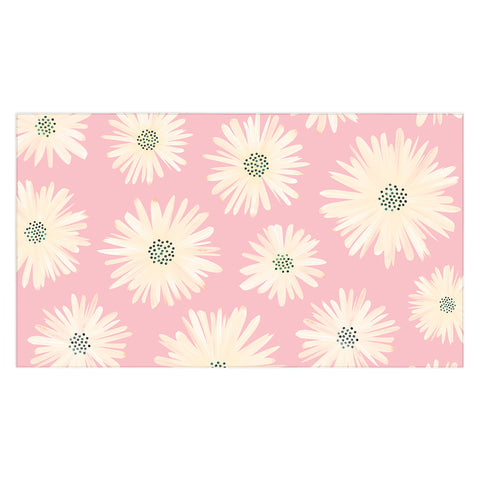 Modern Tropical Playful Pink Floral Tablecloth